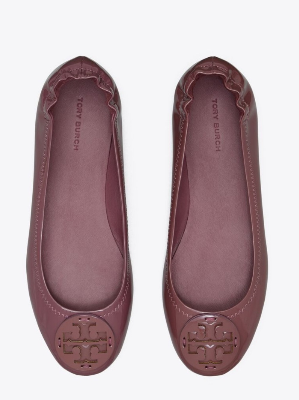 Tory Burch Minnie Travel Flats Vintage Eggplant